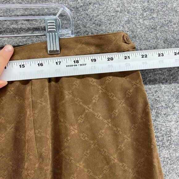 5/$45 Country Wear Casuals Skirt Women 3X Plus Brown Geometric Midi Mid Rise - Picture 5 of 8